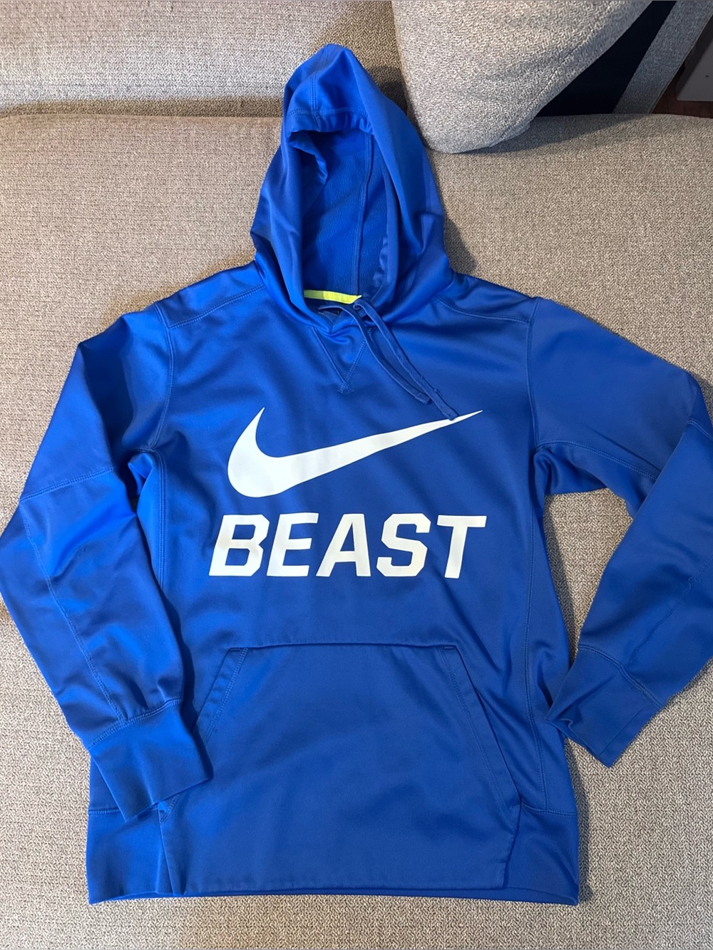 Nike Blue 'Beast' Pullover Hoodie with White Swoosh